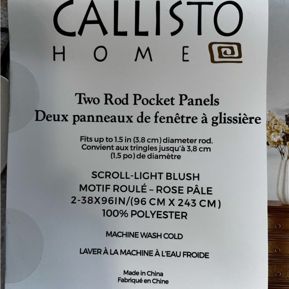 1-NWT CALLISTO HOME PEACOCK PRINT CURTAINS SET OF 2 PANELS SIZE 38”x 96” - Picture 13 of 16